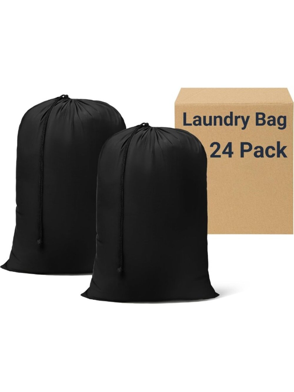 Extra Large Travel Laundry Bags - 24 Pack, 30x40, Durable & Lightweight, Black